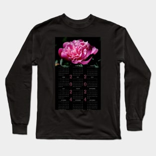 Peony • 2024 Year-at-a-glance Calendar Long Sleeve T-Shirt